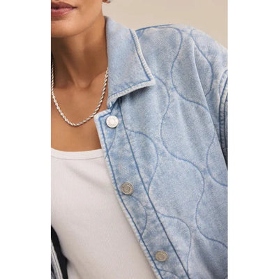 Boulder Knit Denim Jacket | Washed Indigo