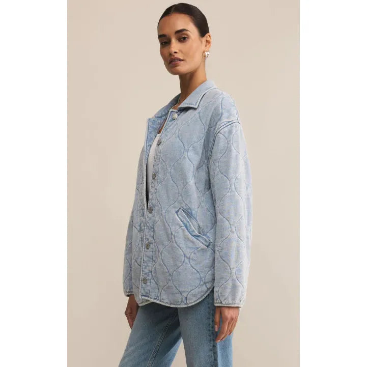 Boulder Knit Denim Jacket | Washed Indigo