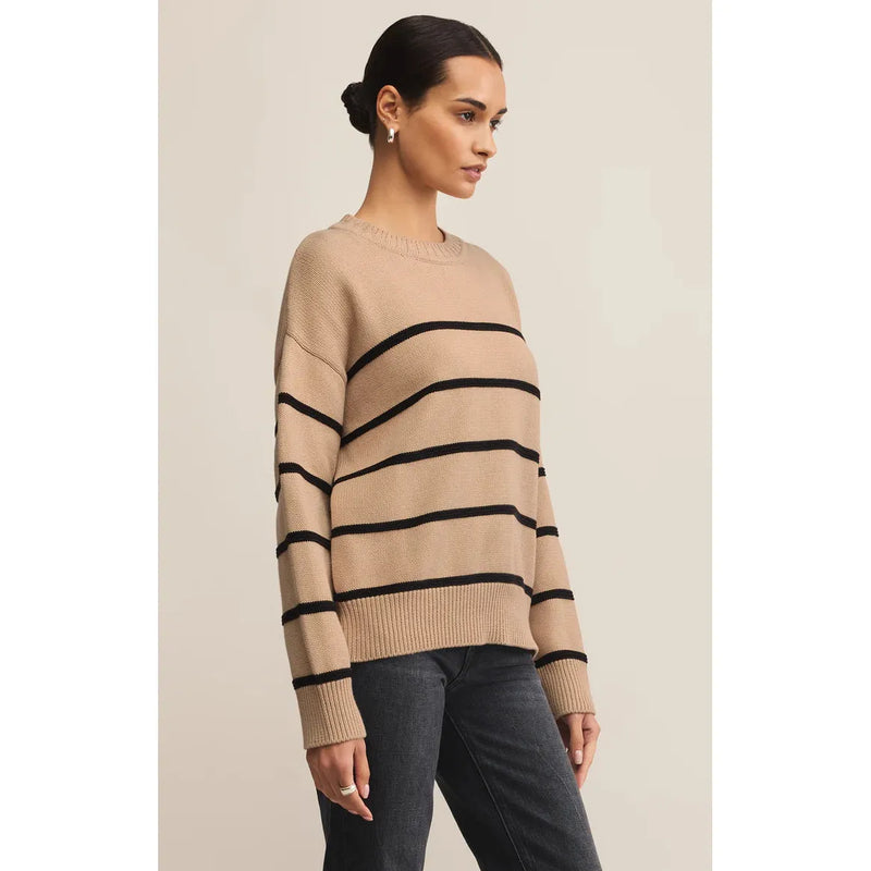 Boyfriend Striped Sweater | Biscuit