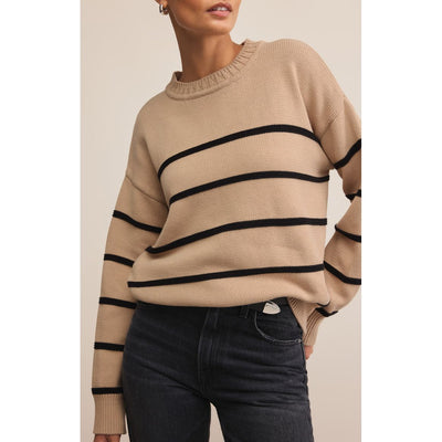 Boyfriend Striped Sweater | Biscuit