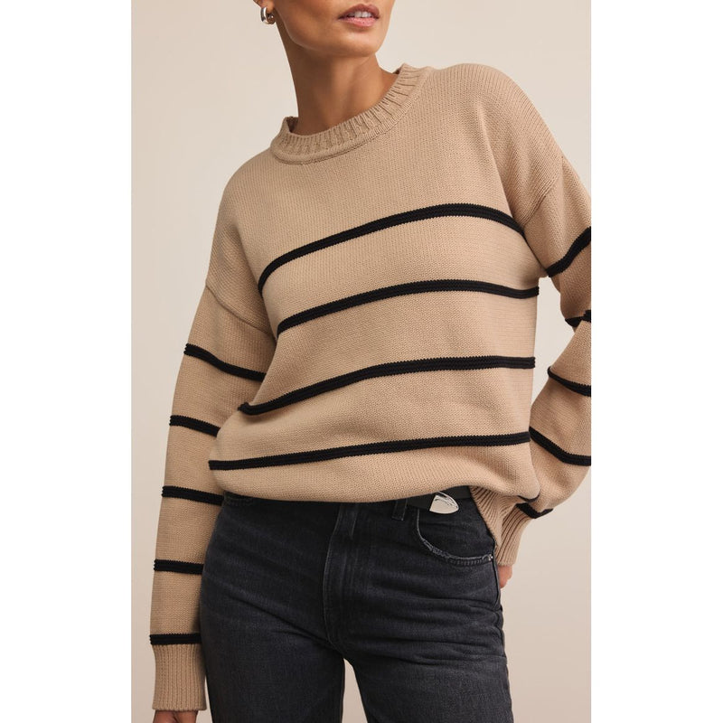 Boyfriend Striped Sweater | Biscuit