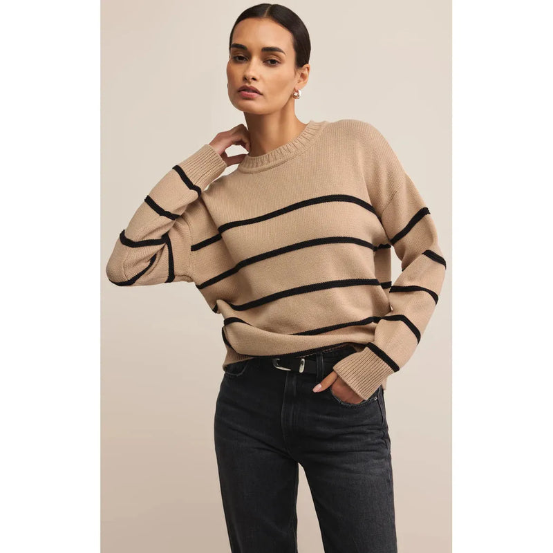 Boyfriend Striped Sweater | Biscuit