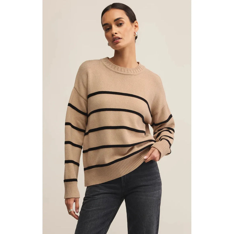 Boyfriend Striped Sweater | Biscuit