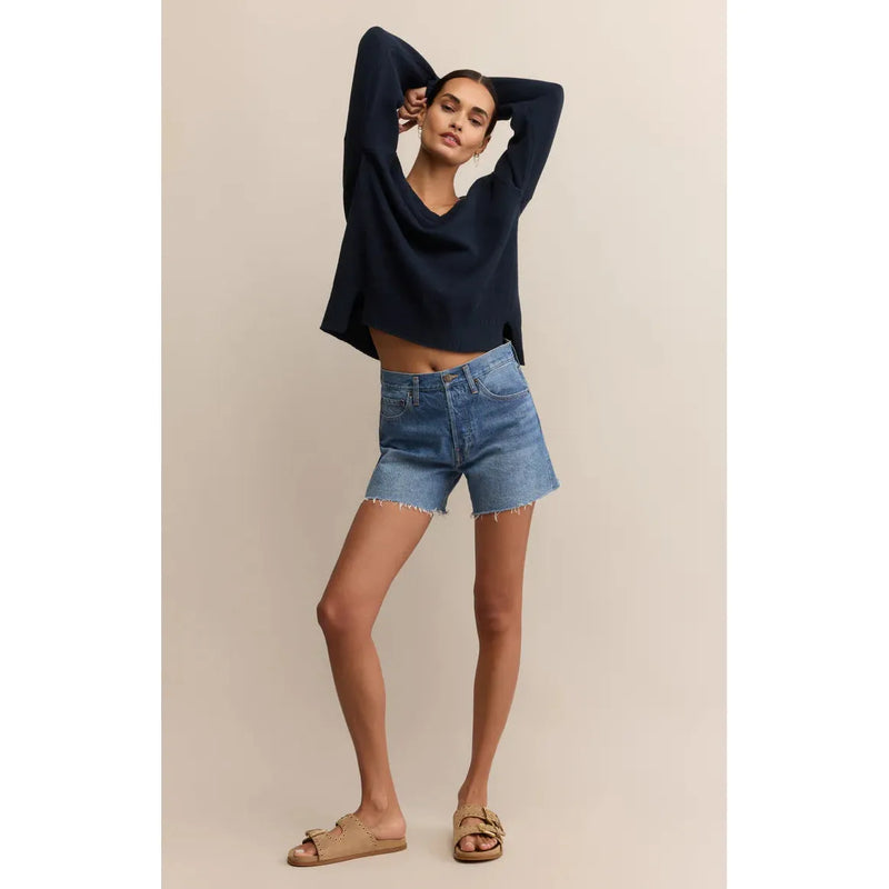 All Around Cotton V-Neck Sweater | Eclipse