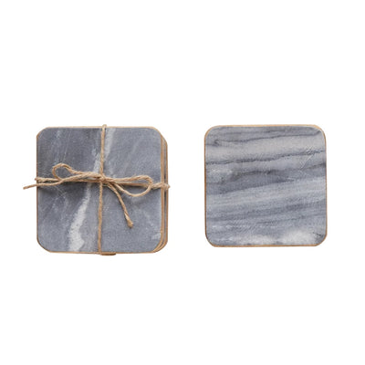 Gold Edged Marble Coasters (set of 4)