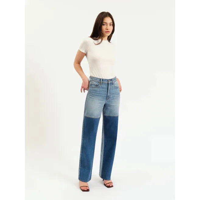 City Straight High Rise Straight Leg Jeans | Double Dip