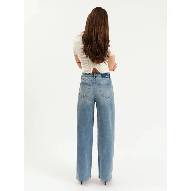 City Straight High Rise Straight Leg Jeans | Double Dip