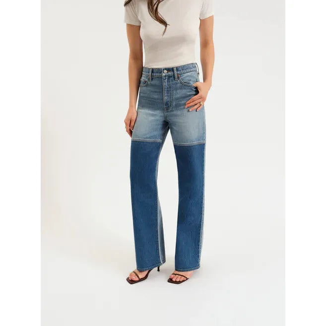 City Straight High Rise Straight Leg Jeans | Double Dip