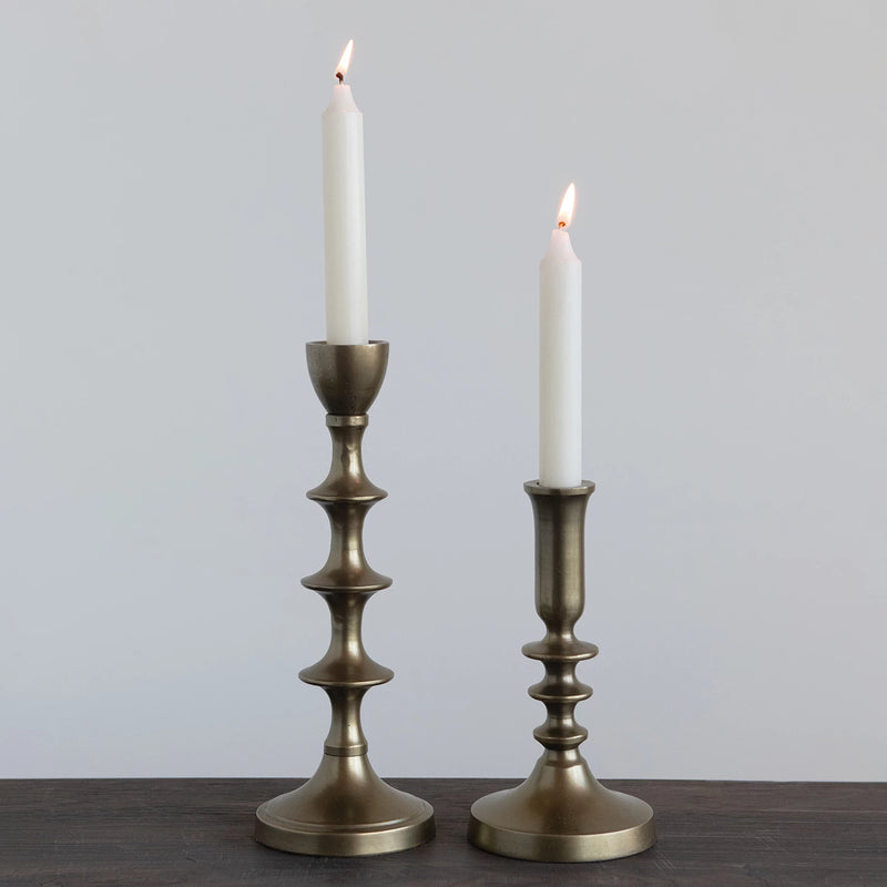 Antique Finish Metal Candle Holder