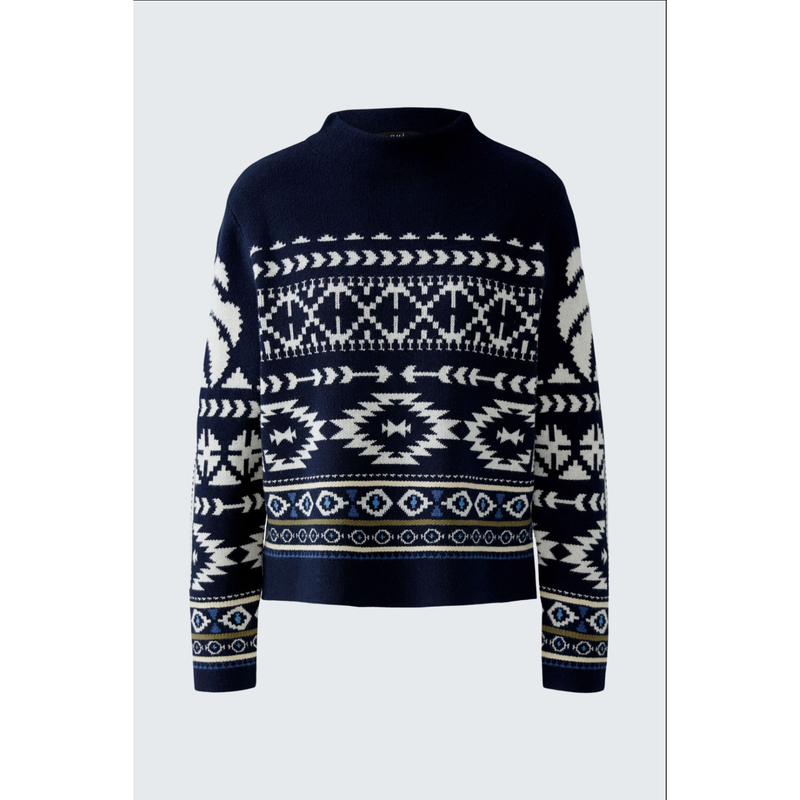 Jacquard Knit Sweater | Navy / White