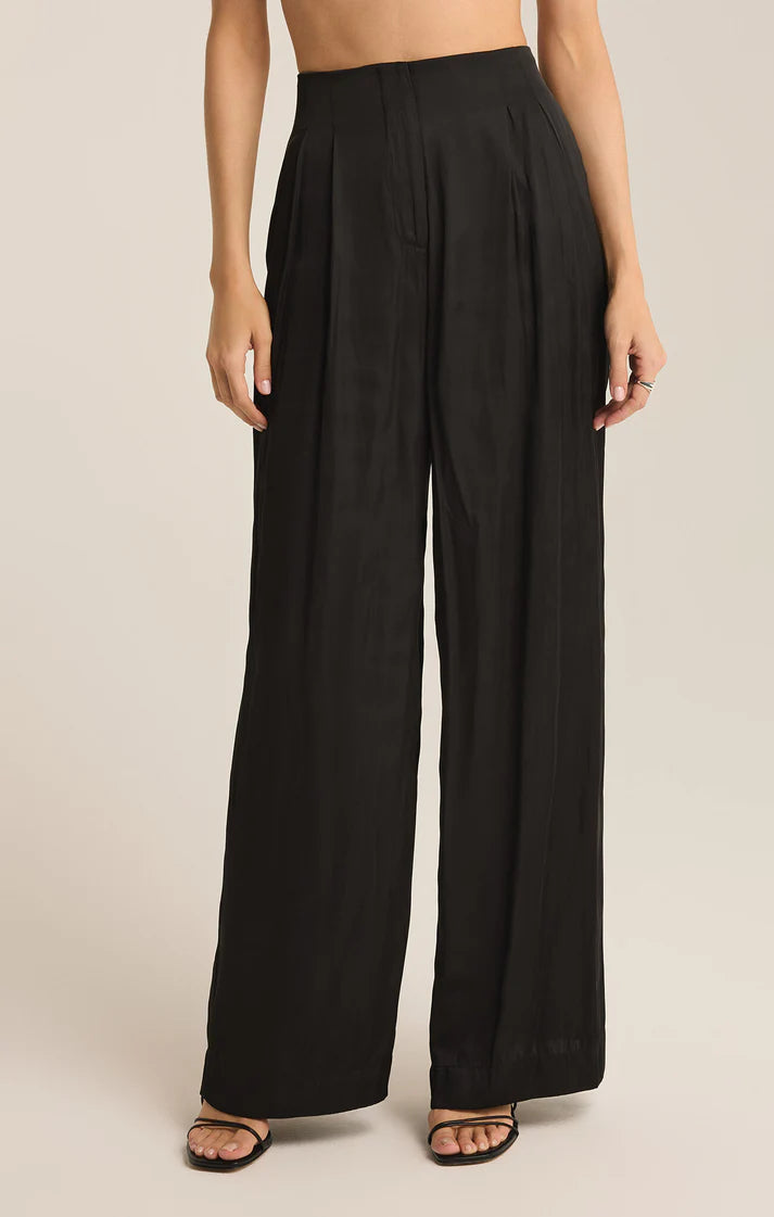 Lisse Wide Leg Pant | Black