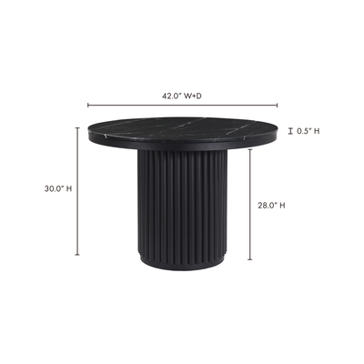 Tower Dining Table | Black Marble