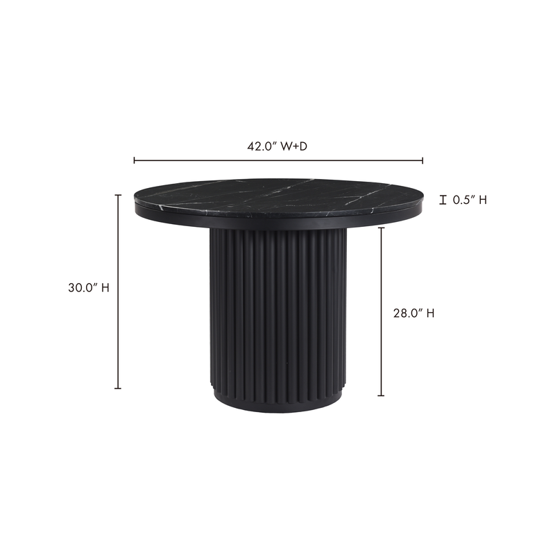 Tower Dining Table | Black Marble