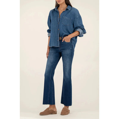 Kelsey High Rise Fab Ab Ankle Flare Jeans 29" | Royal