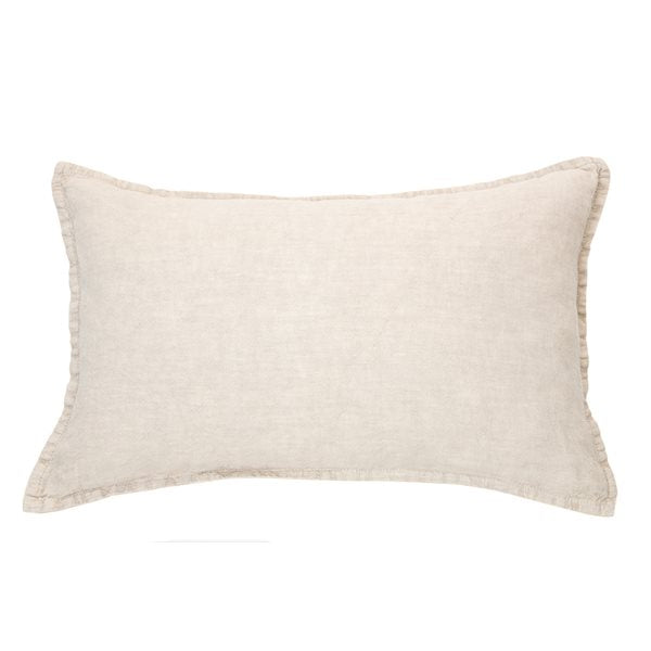 Linen Stone Wash 16" x 24" Pillow | Natural