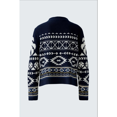 Jacquard Knit Sweater | Navy / White