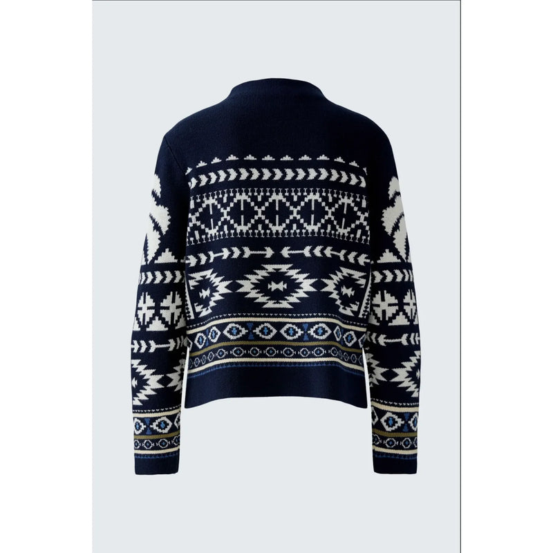 Jacquard Knit Sweater | Navy / White