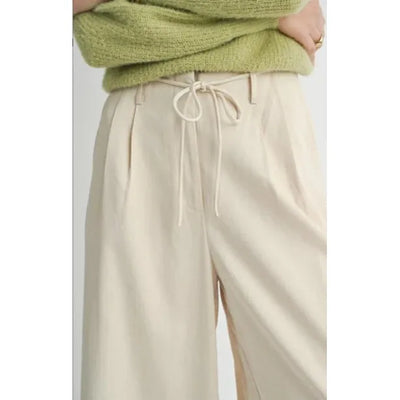 Past Midnight Wide Leg Pants with Tie | Cream