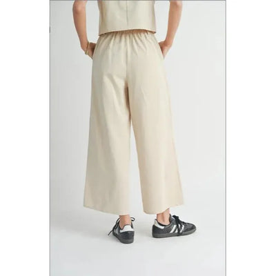 Past Midnight Wide Leg Pants with Tie | Cream