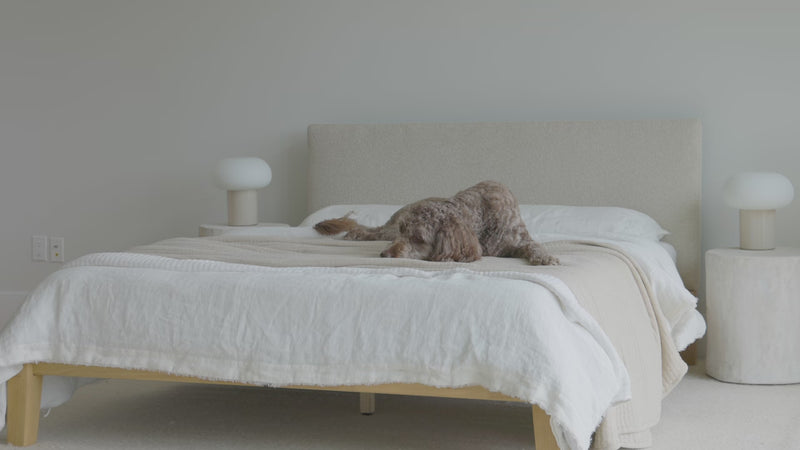 Lux Tool-Free Upholstered Queen Bed | Natural