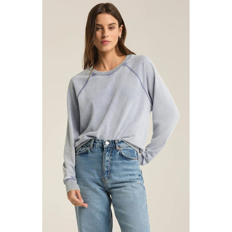 Saldana French Terry Sweatshirt | Washed Denim