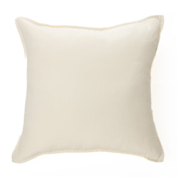 Linen Stone Wash 18" x 18" Pillow | Cream