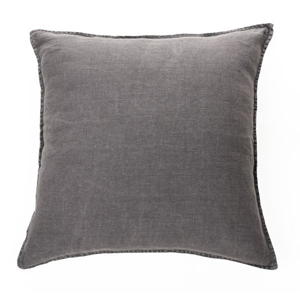 Linen Stone Wash 18" x 18" Pillow | Charcoal