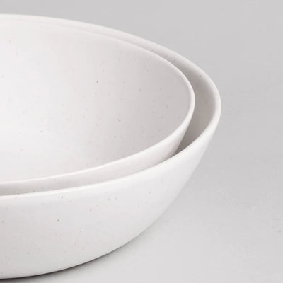 Fable Low Serving Bowls | Speckled White