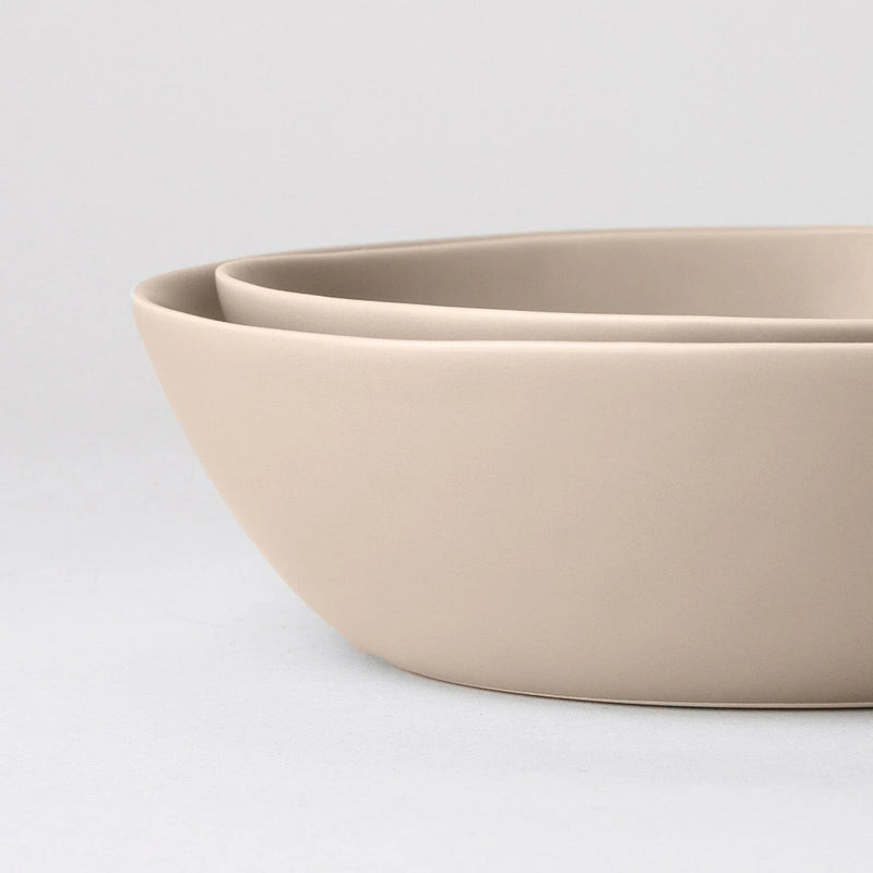 Fable Low Serving Bowls | Desert Taupe