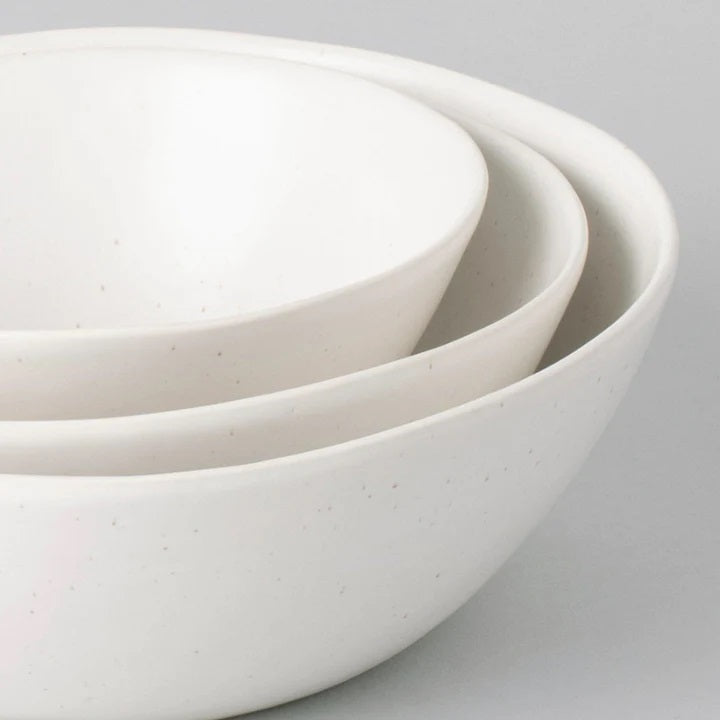 Fable Nesting Bowls | Speckled White