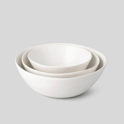 Fable Nesting Bowls | Speckled White