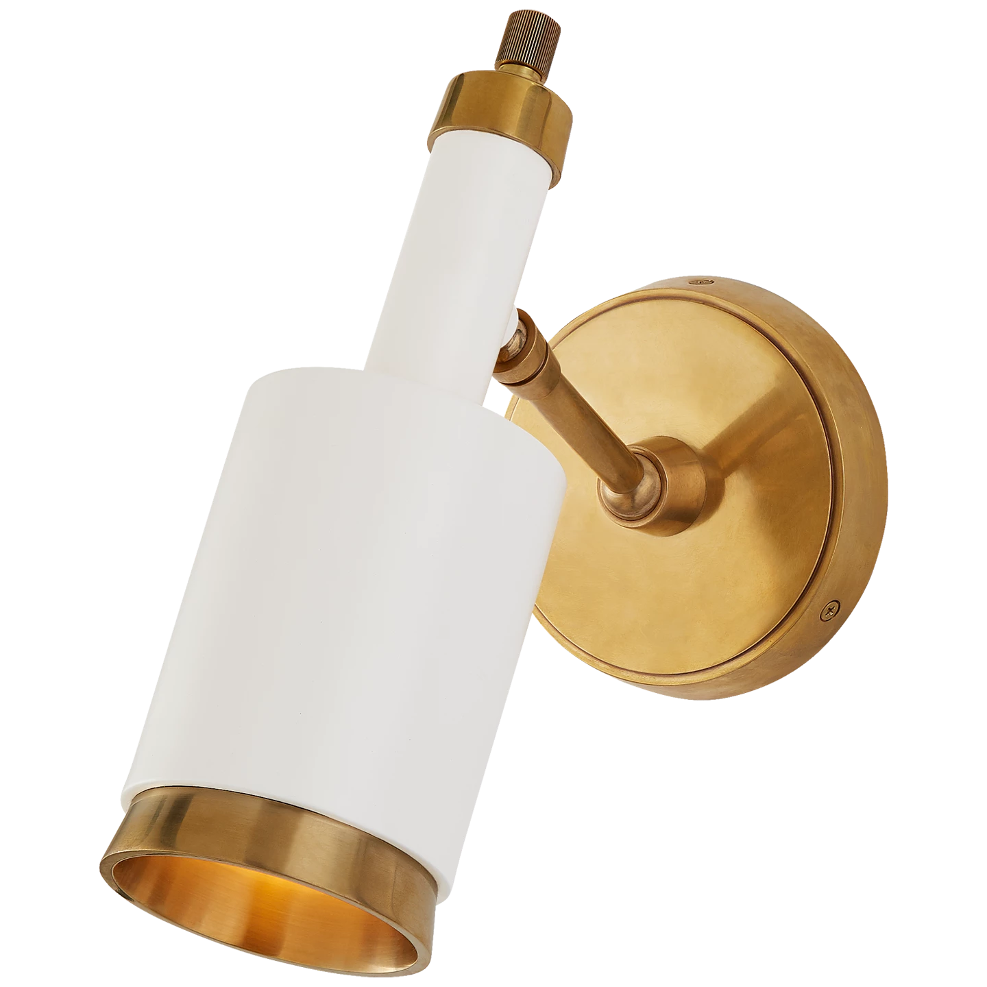 TOB2097HABWHT by Visual Comfort - Anders Small Articulating Wall Light in  Hand-Rubbed Antique Brass and White