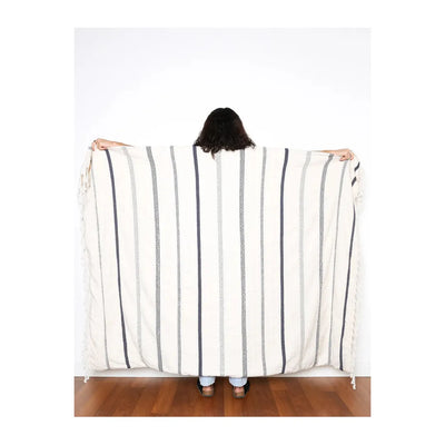 The Camden Fleece Throw  | Navy Stripe