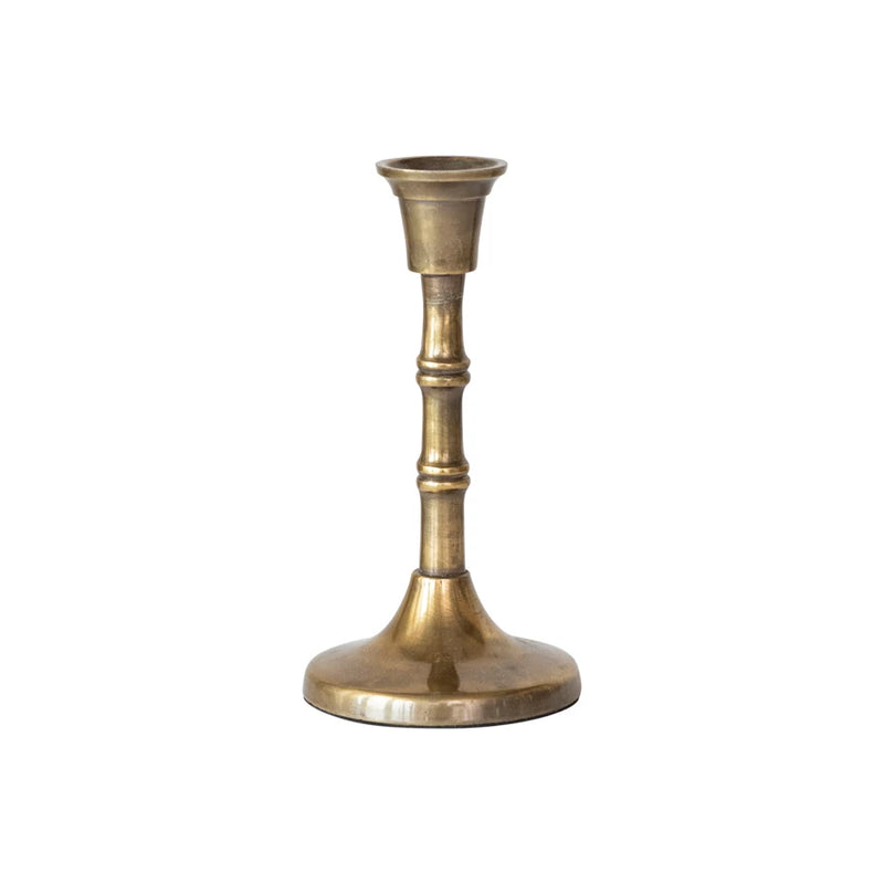 Antiqued Brass Candle Holder