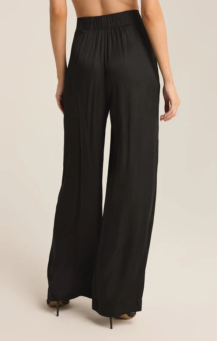 Lisse Wide Leg Pant | Black