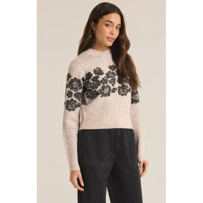 Marisol Flora Sweater | Light Oatmeal