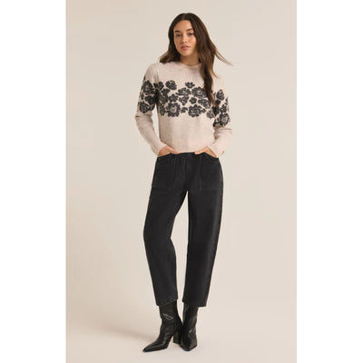 Marisol Flora Sweater | Light Oatmeal