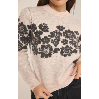 Marisol Flora Sweater | Light Oatmeal