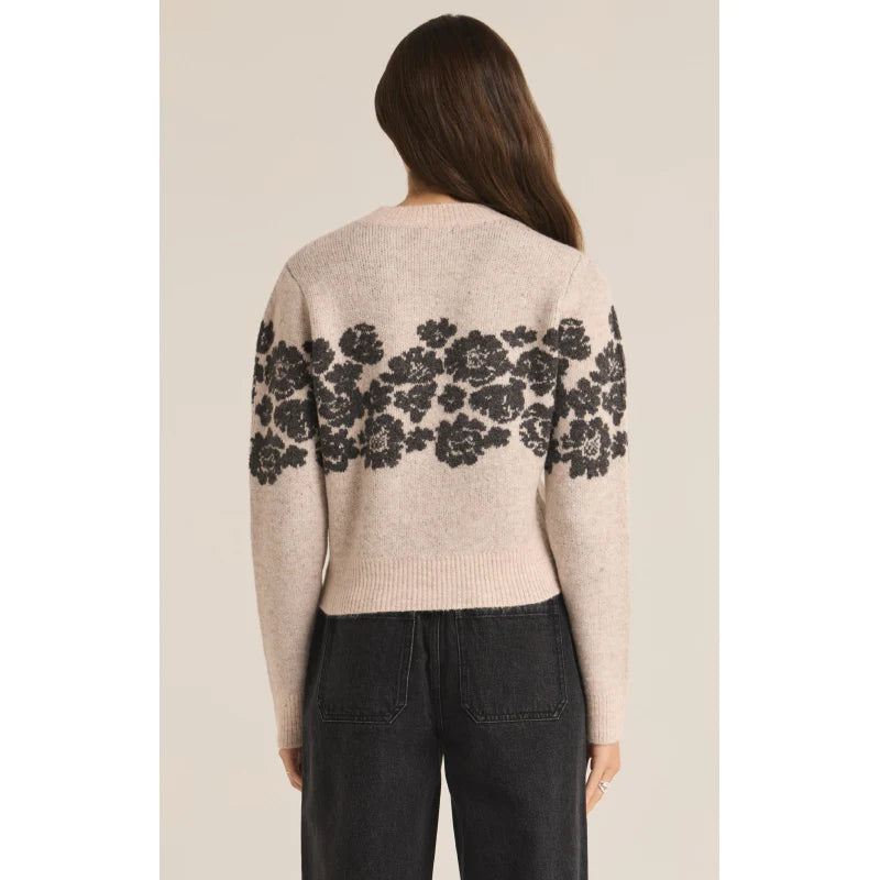 Marisol Flora Sweater | Light Oatmeal