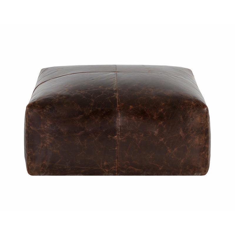 Eliot Ottoman | Chocolate Leather