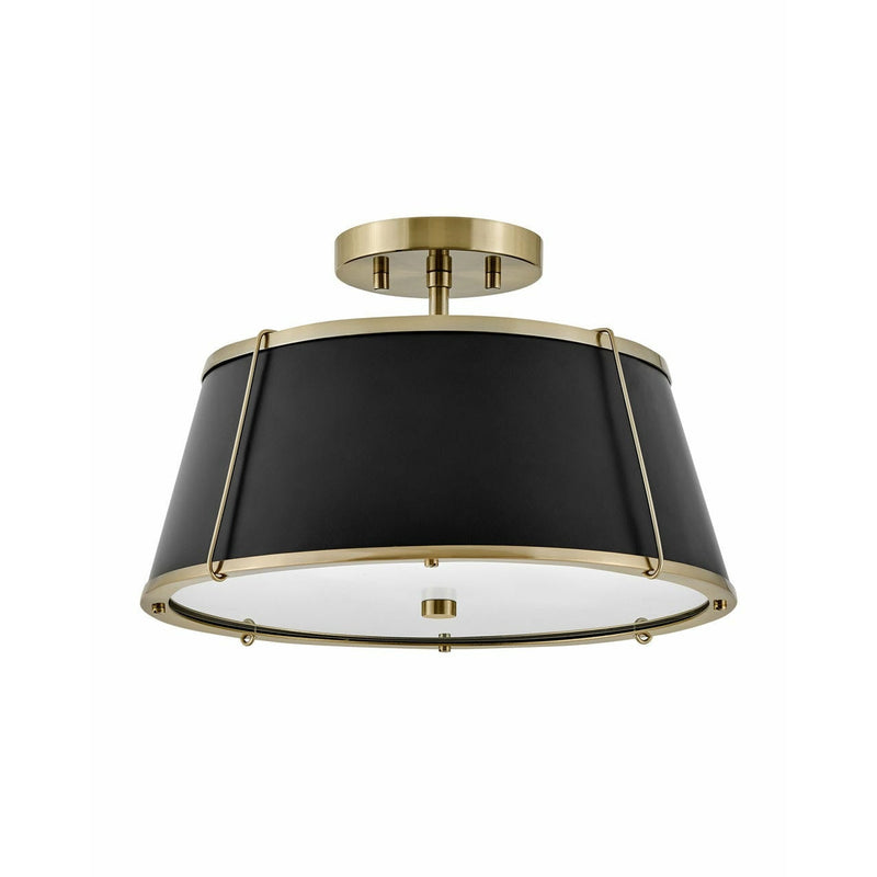 Clarke Semi Flush | Warm Brass/Matte Black