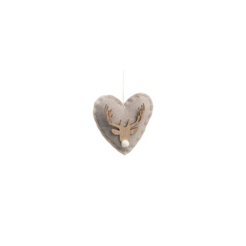 Felt Grey Heart Ornament
