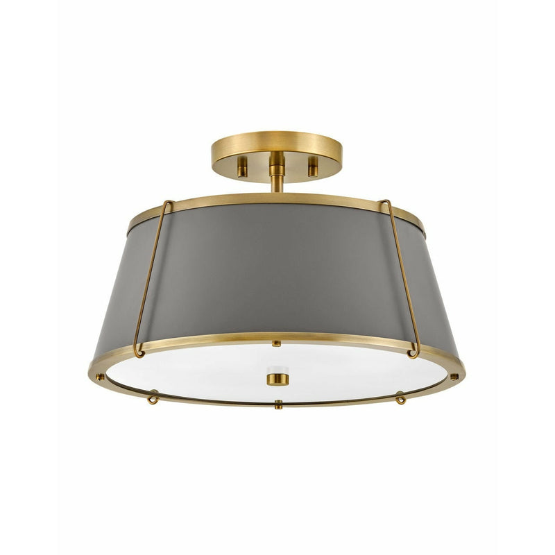 Clarke Semi Flush | Dark Brass/ Dark Matte Grey