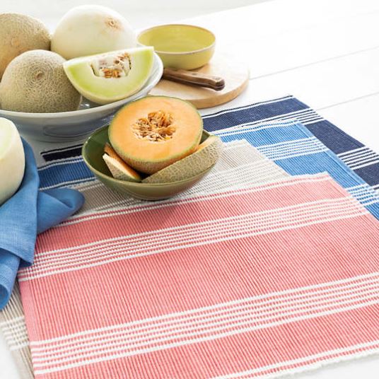 Cotton Placemat | Bistro Stripe Platinum | Set of 4