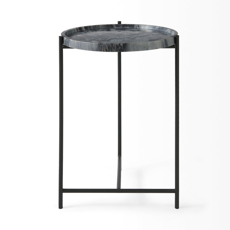 Starbuck Side Table | Black/Grey Marble
