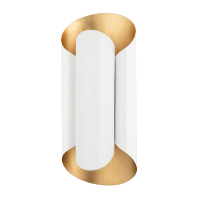 Banks Wall Sconce | Gold Leaf/White