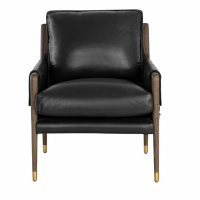 Mahdi Lounge Chair | Cortina Black Leather