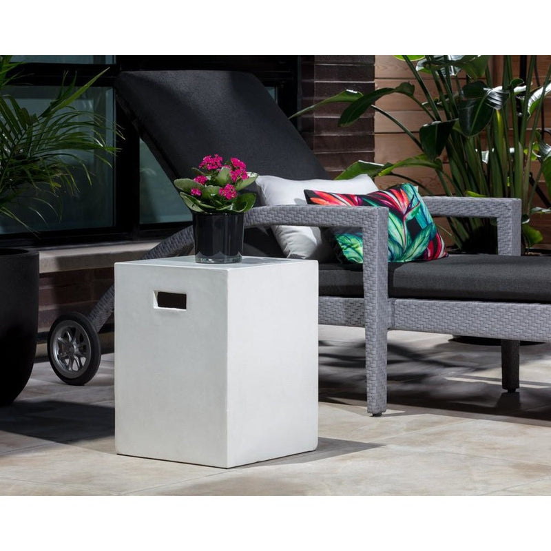 Cayman Outdoor End Table | White