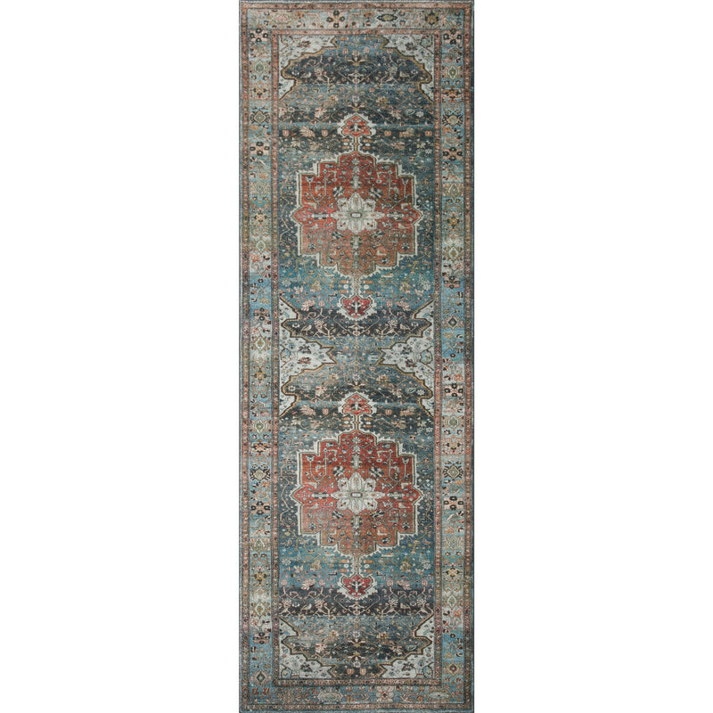 Margot Rug 05 | Ocean / Brick