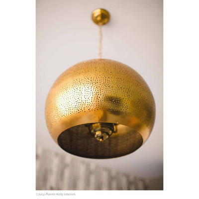 Pierced Sphere Pendant | Natural Brass